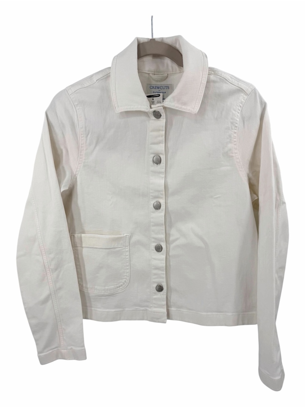J Crew Girls' white denim jacket Size 14